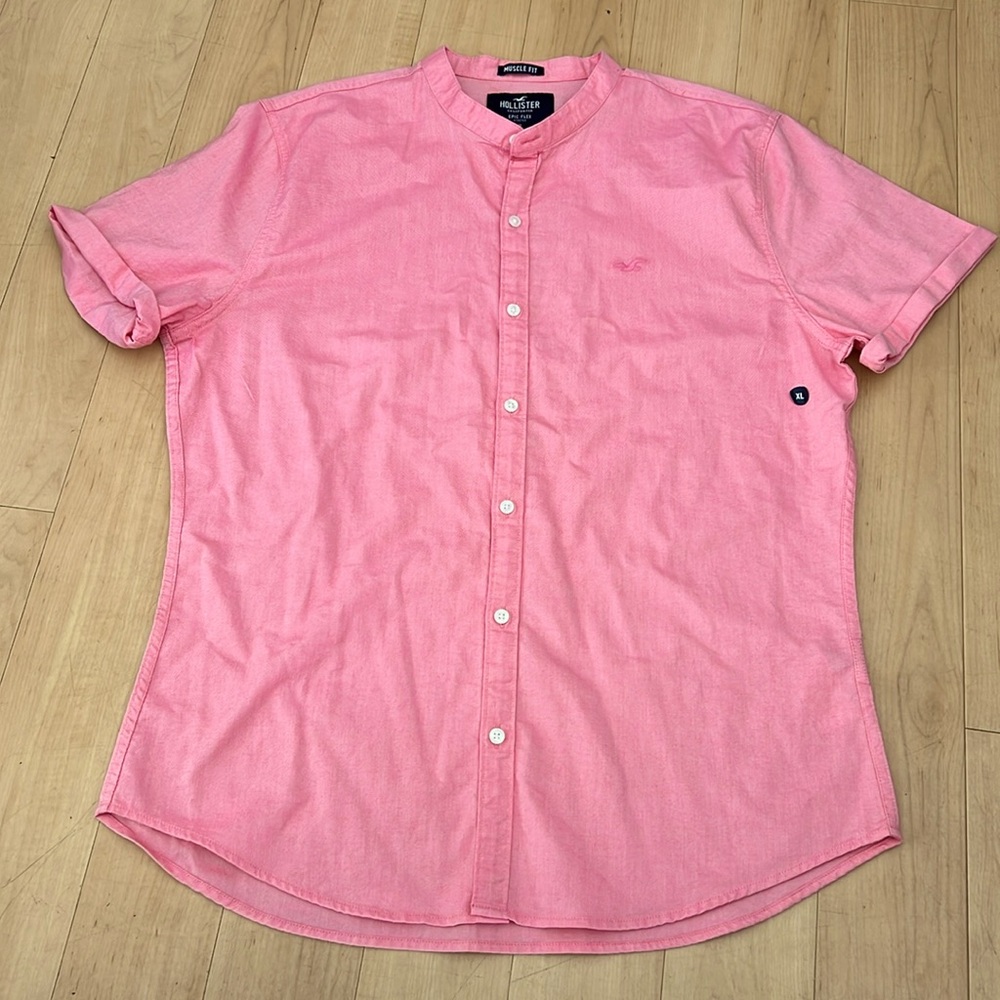 Hollister Pink/Coral Colarless XL